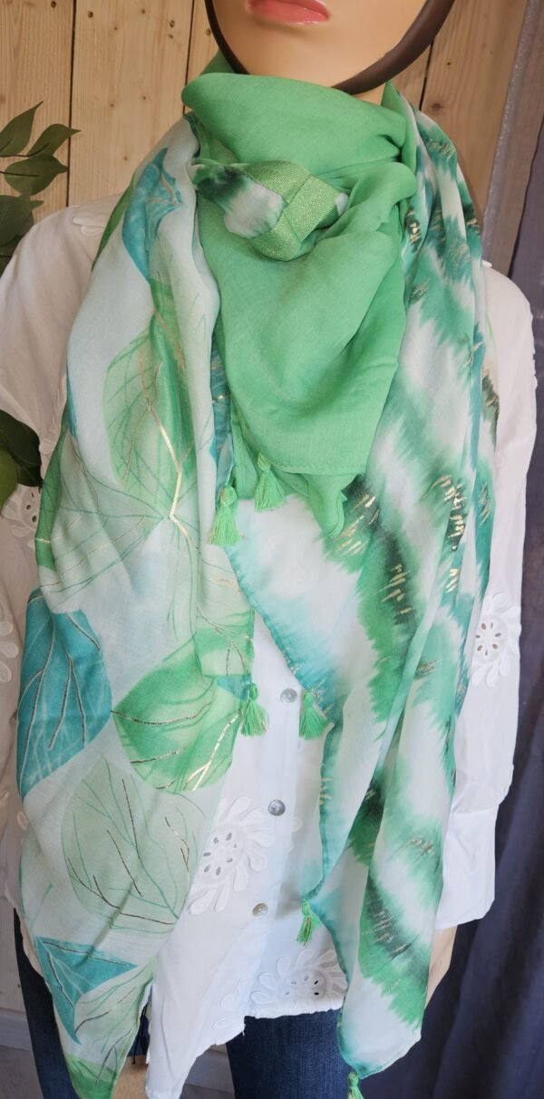 Foulard patchwork vert