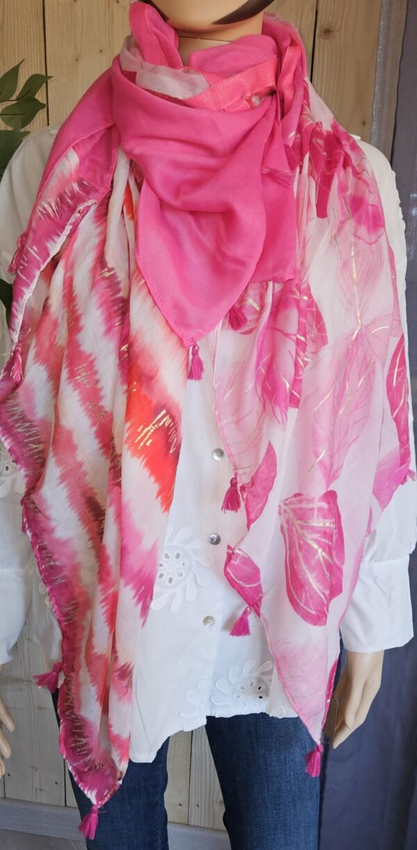 foulard patchwork rose